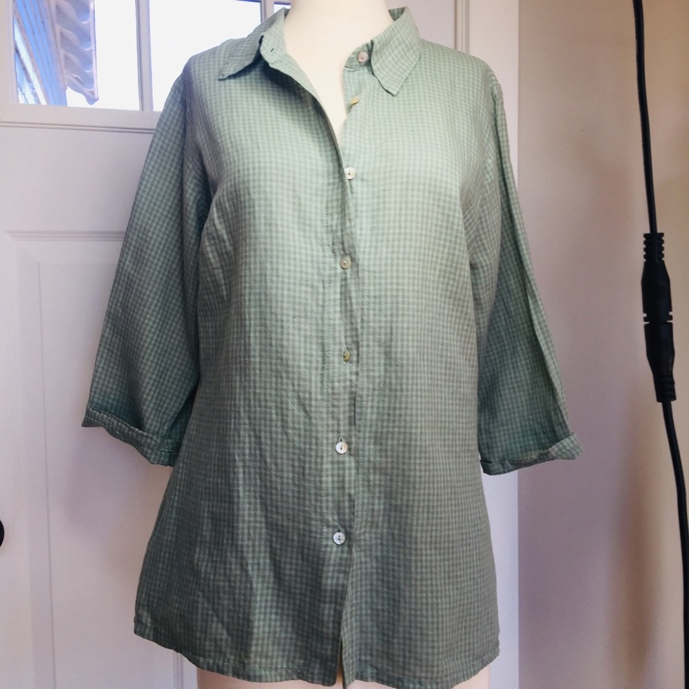 Cut Loose button up blouse size small green/moss